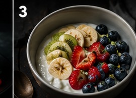 Yogur griego con frutas