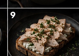 Tostada de pavo y queso fresco