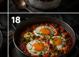 Huevos al plato con tomate